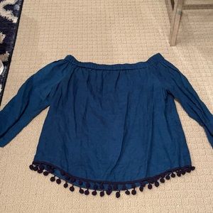 Blue Off Shoulder Top